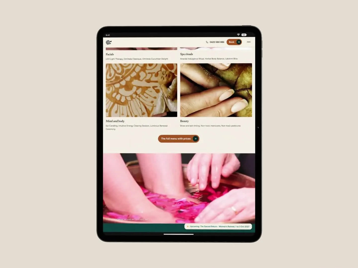 Maiaveda, tablet preview