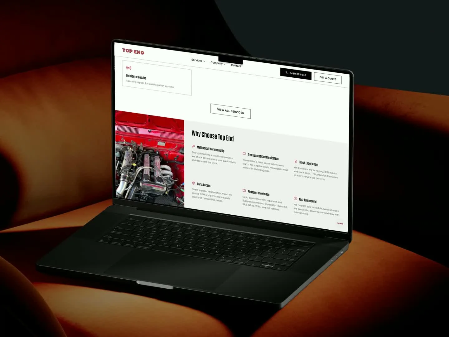 Top End Automotive, desktop preview