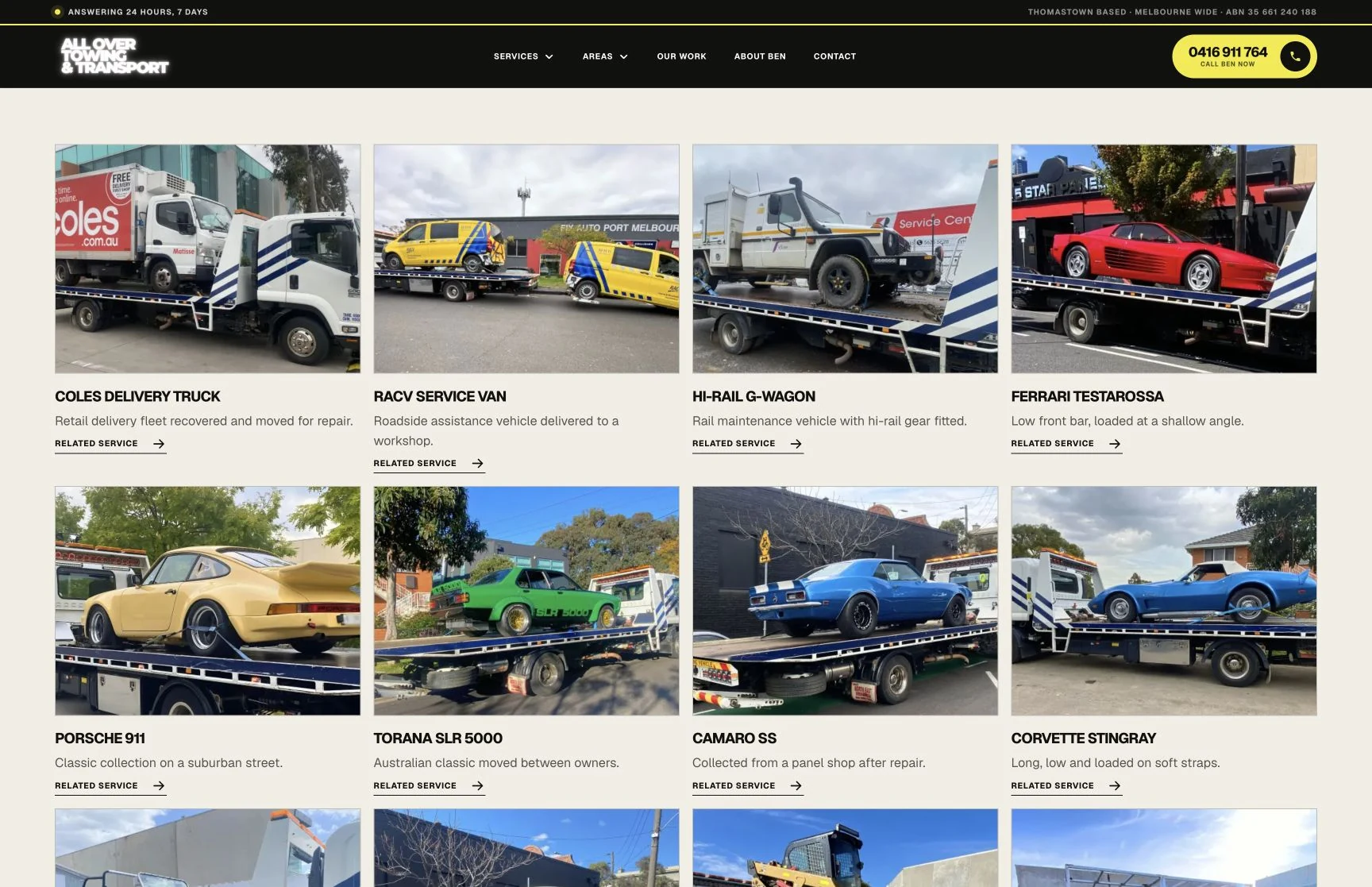Recent transport work, captured from the client website
