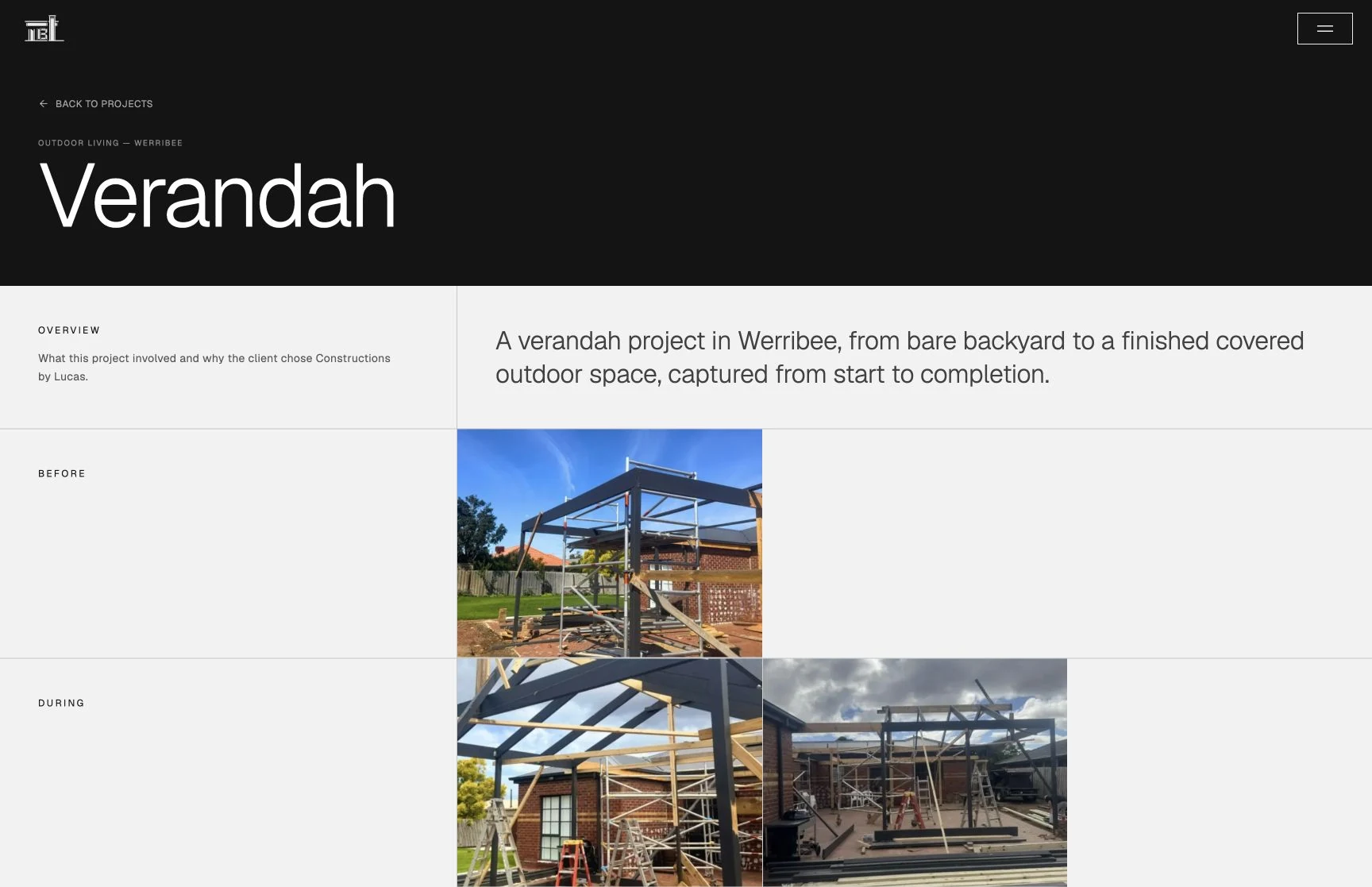 Verandah project, Werribee, captured from the client website