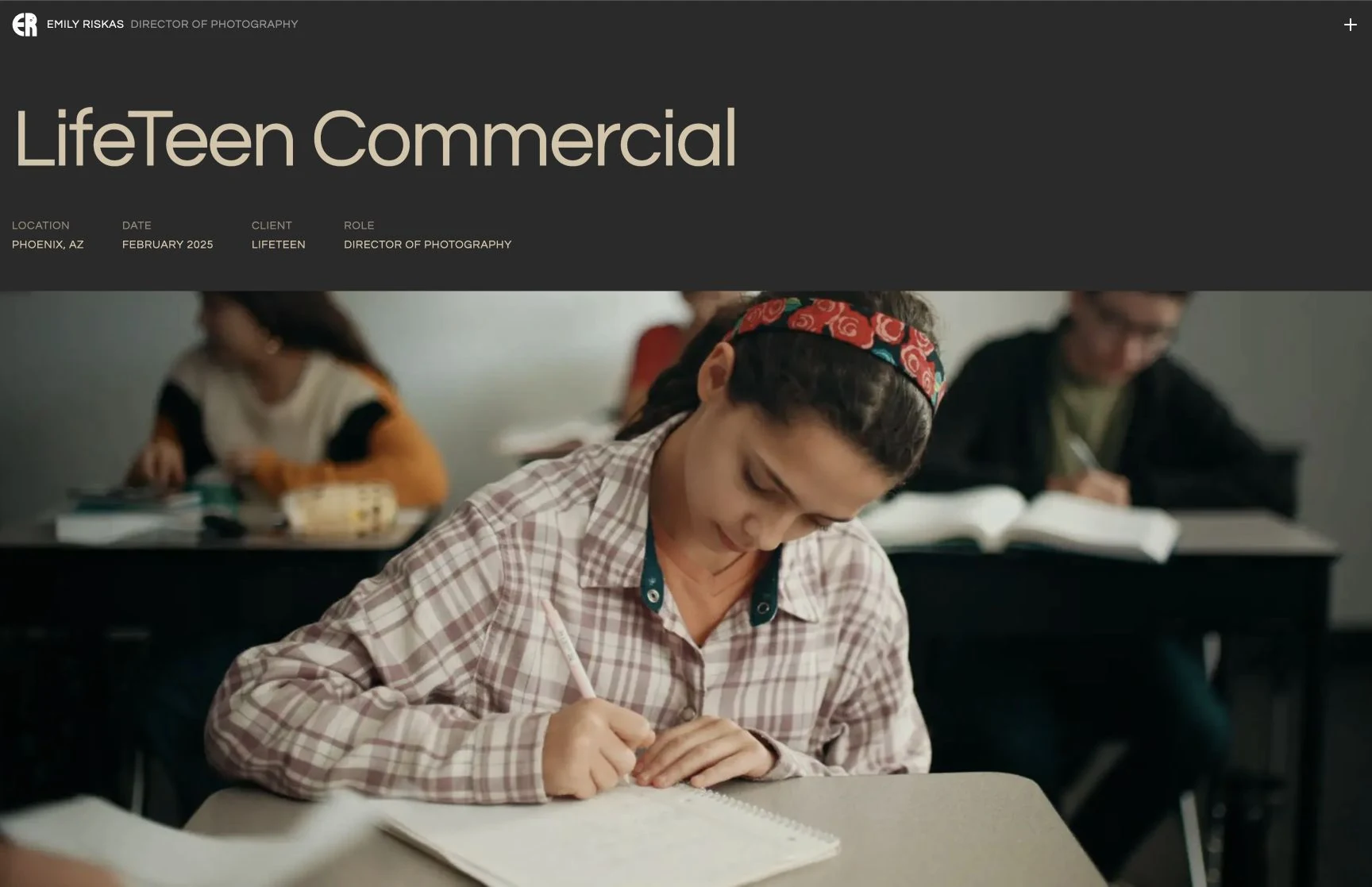 LifeTeen Commercial, captured from the client website