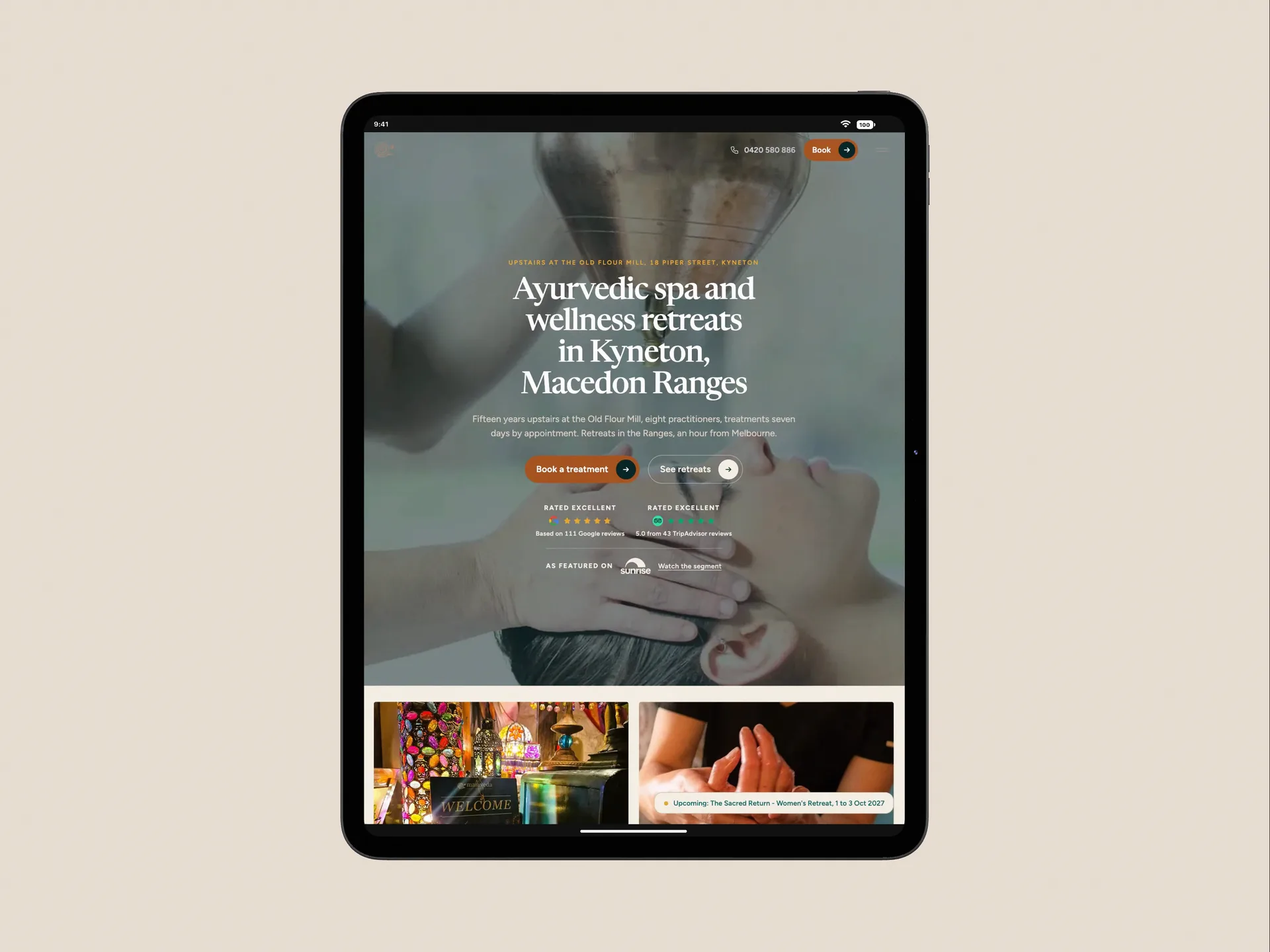 On a tablet, captured from the client website